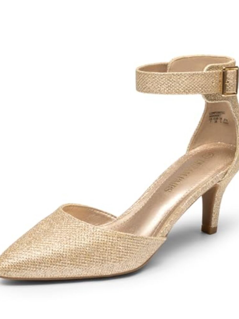 Kitten Heel Dress Pumps Pointed Toe Ankle Strap 2.5 Inch